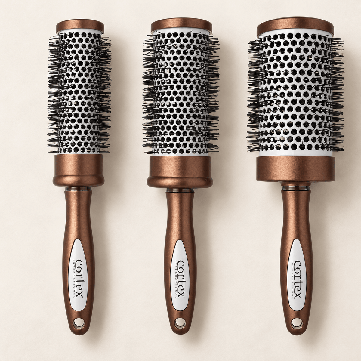 Cortex International Ceramic Barrel Nylon Round Brush Set | 3-Piece
