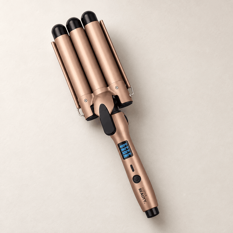 Cortex Beauty Digital Wave Maker | 1" Foldable 3-Barrel Waver
