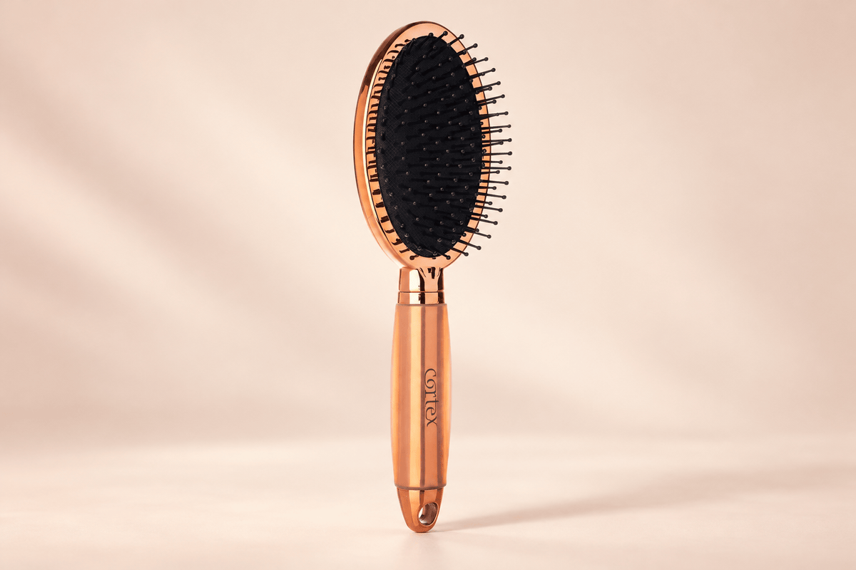 Rose Gold Oval Paddle Brush, product view