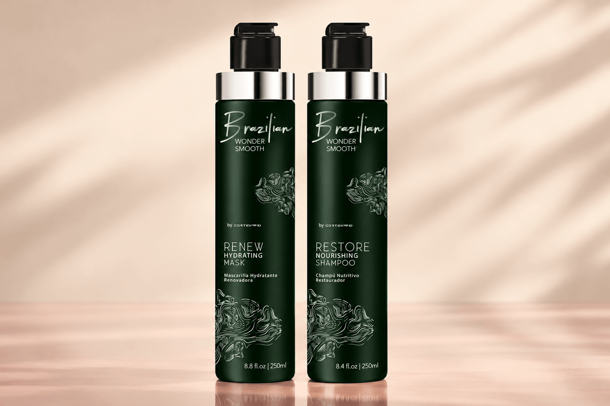 Wonder Smooth Restore Nourishing Shampoo &amp; Renew Hydrating Mask Treatment Set, care and storage