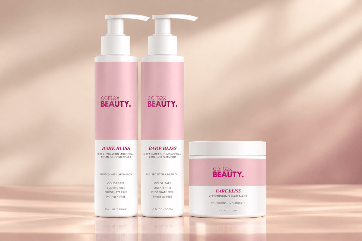 Bare Bliss | Shampoo, Conditioner &amp; Replenishing Hair Mask Set, care and storage