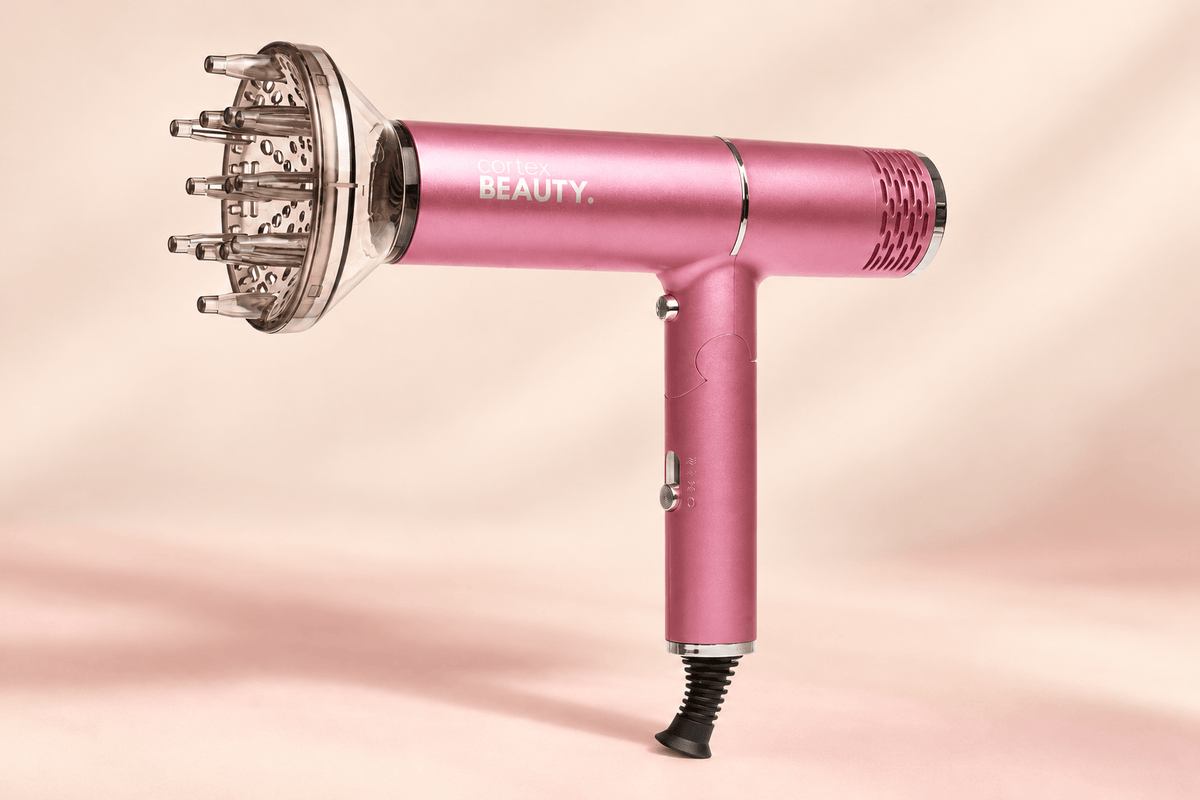 AirFold | Ionic Foldable Hair Dryer &amp; 2-Piece Blowout Brush Set, Blush Pink, product view