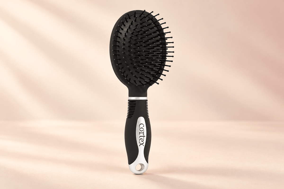 Black Oval Paddle Brush, product view