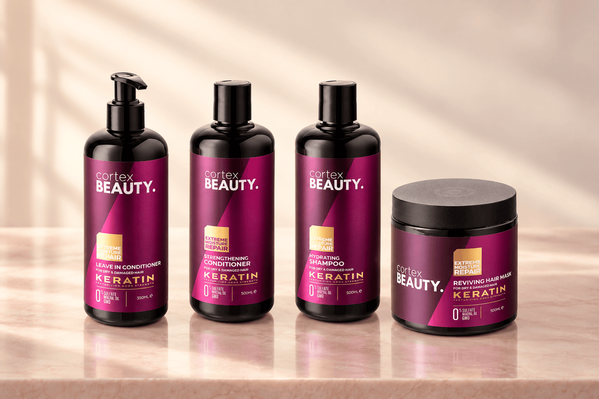 Keratin | Shampoo, Conditioner, Leave-In Conditioner &amp; Hair Mask Set, care and storage