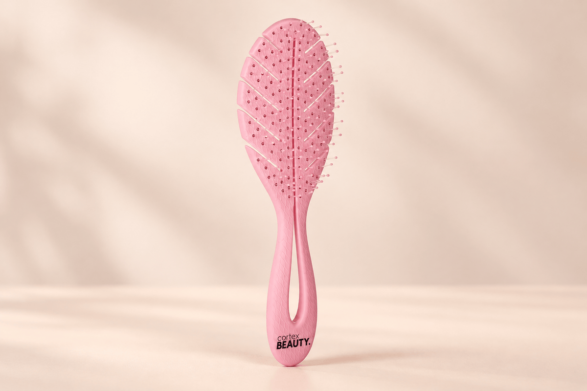 2.8" Recycled Detangling Brush, Pink, product view
