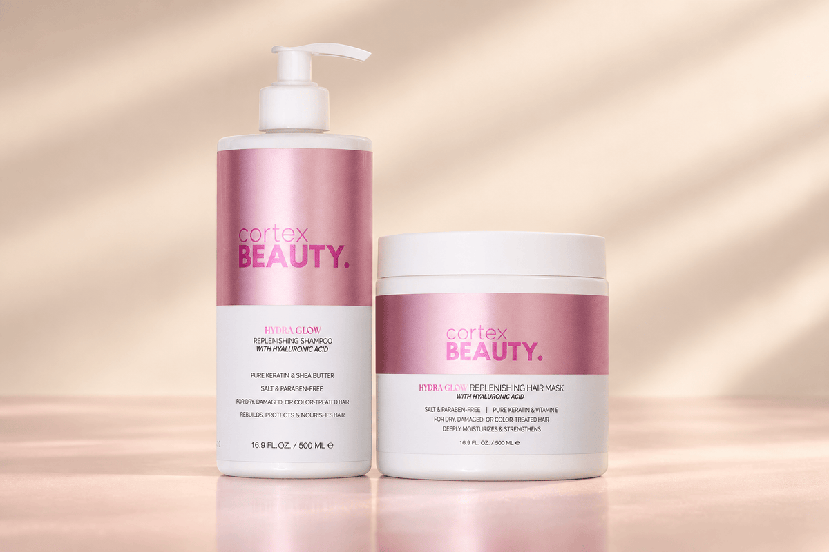 Hydra Glow | Replenishing Shampoo &amp; Hair Mask Set, care and storage