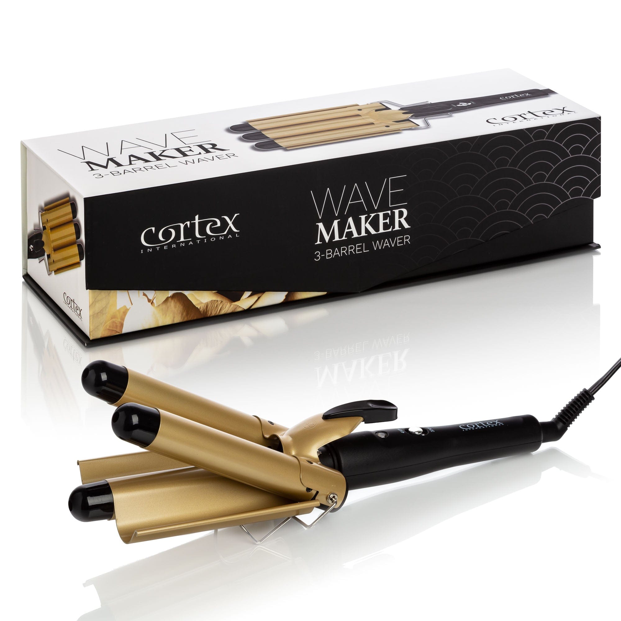 Cortex International Black/Gold Wave Maker - 3-Barrel Waver