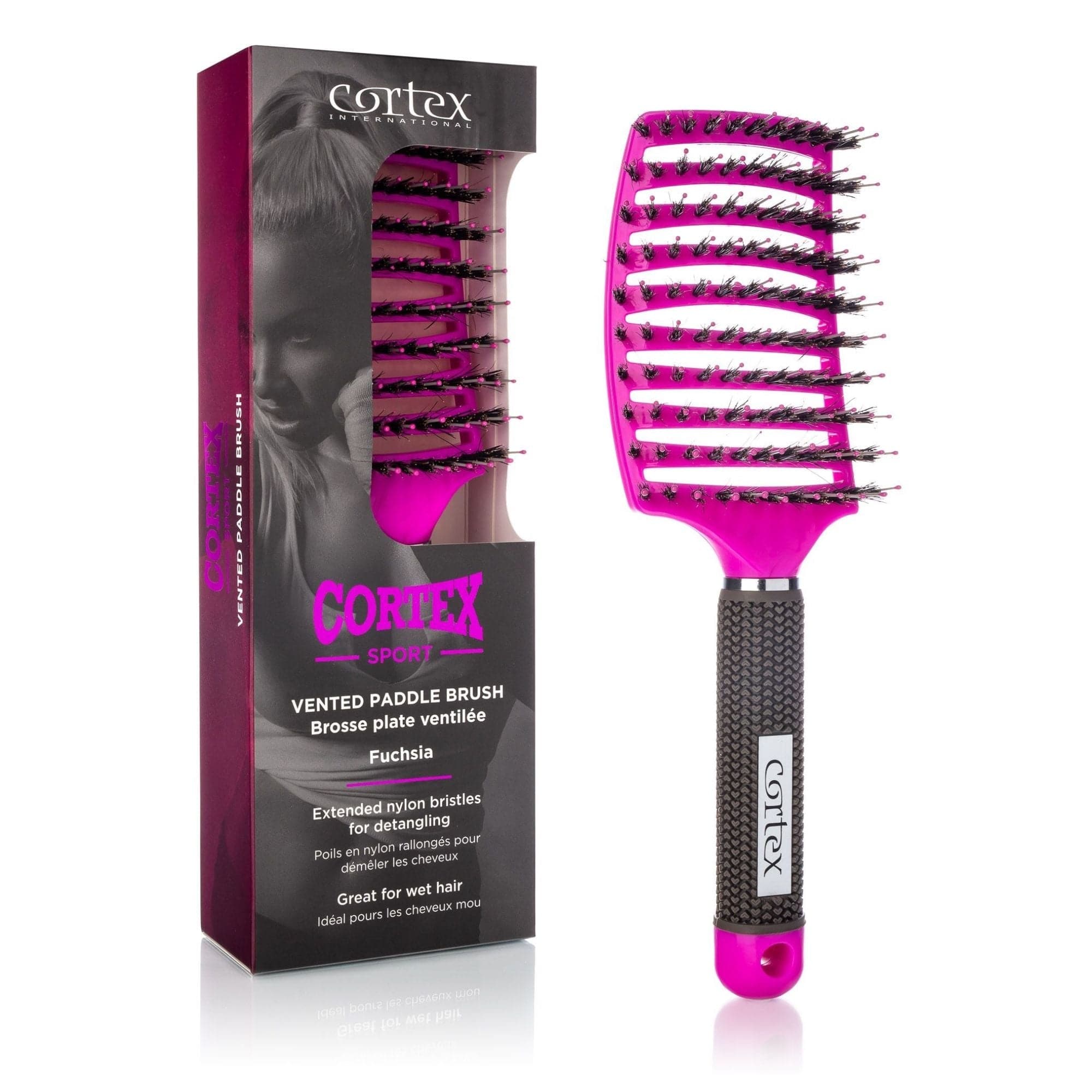 Cortex International Cortex Sport | Vented Detangler Brush with Flexible Nylon and Boar Bristles