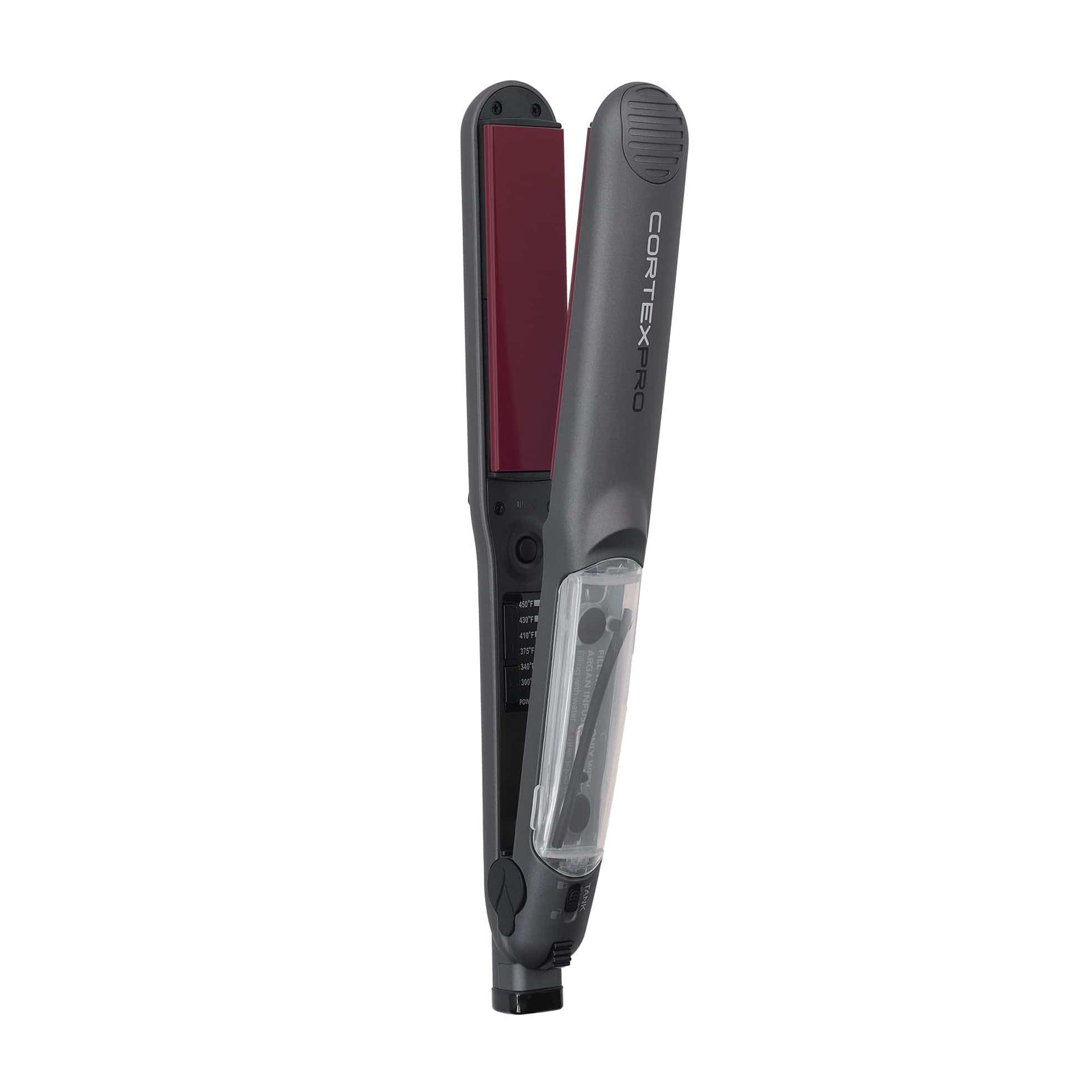 Cortex Professional ProSteamer | 1.25" Thermolon Argan Infusion Vapor Flat Iron With 1 Argan Oil Refill