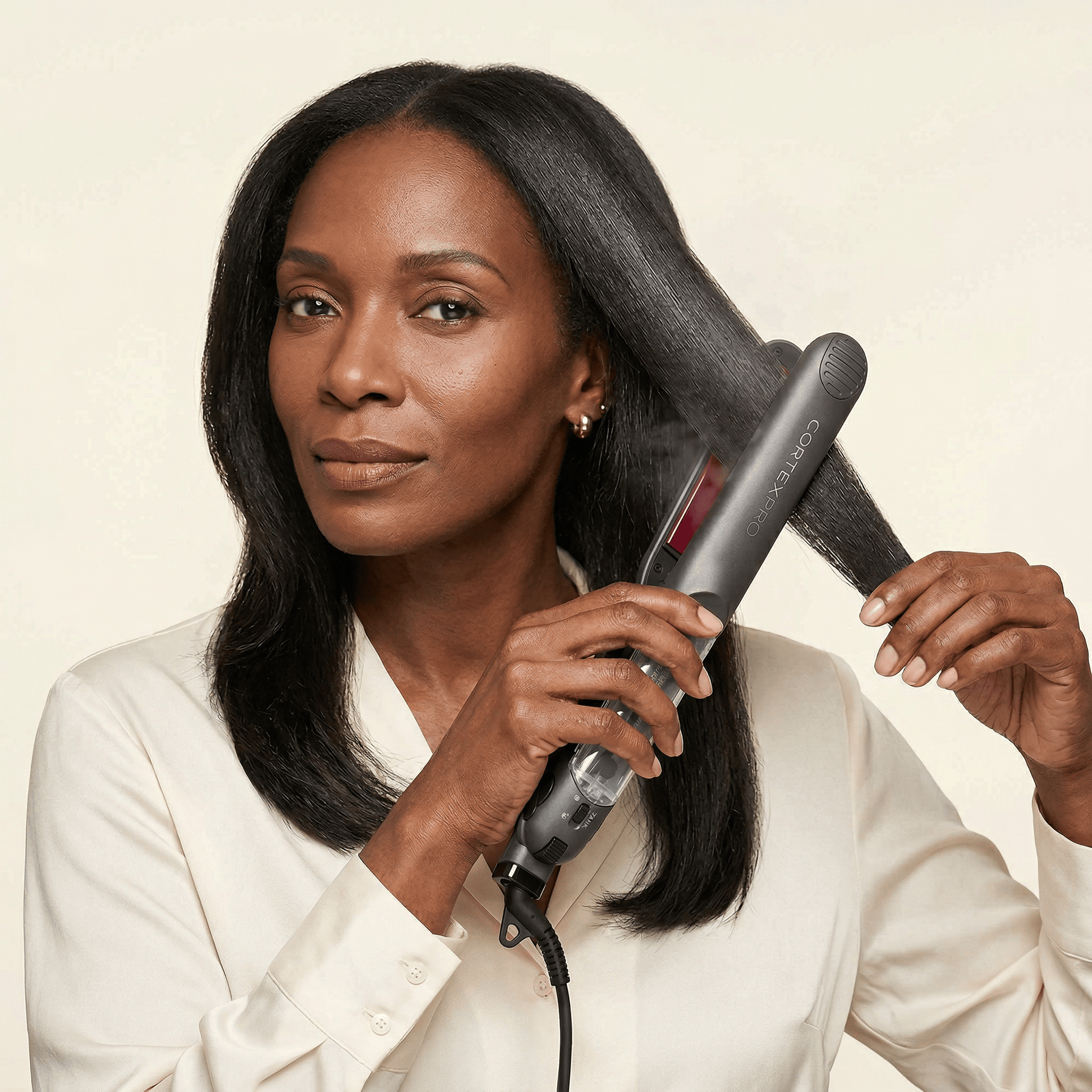 Cortex Professional ProSteamer | 1.25" Thermolon Argan Infusion Vapor Flat Iron With 1 Argan Oil Refill