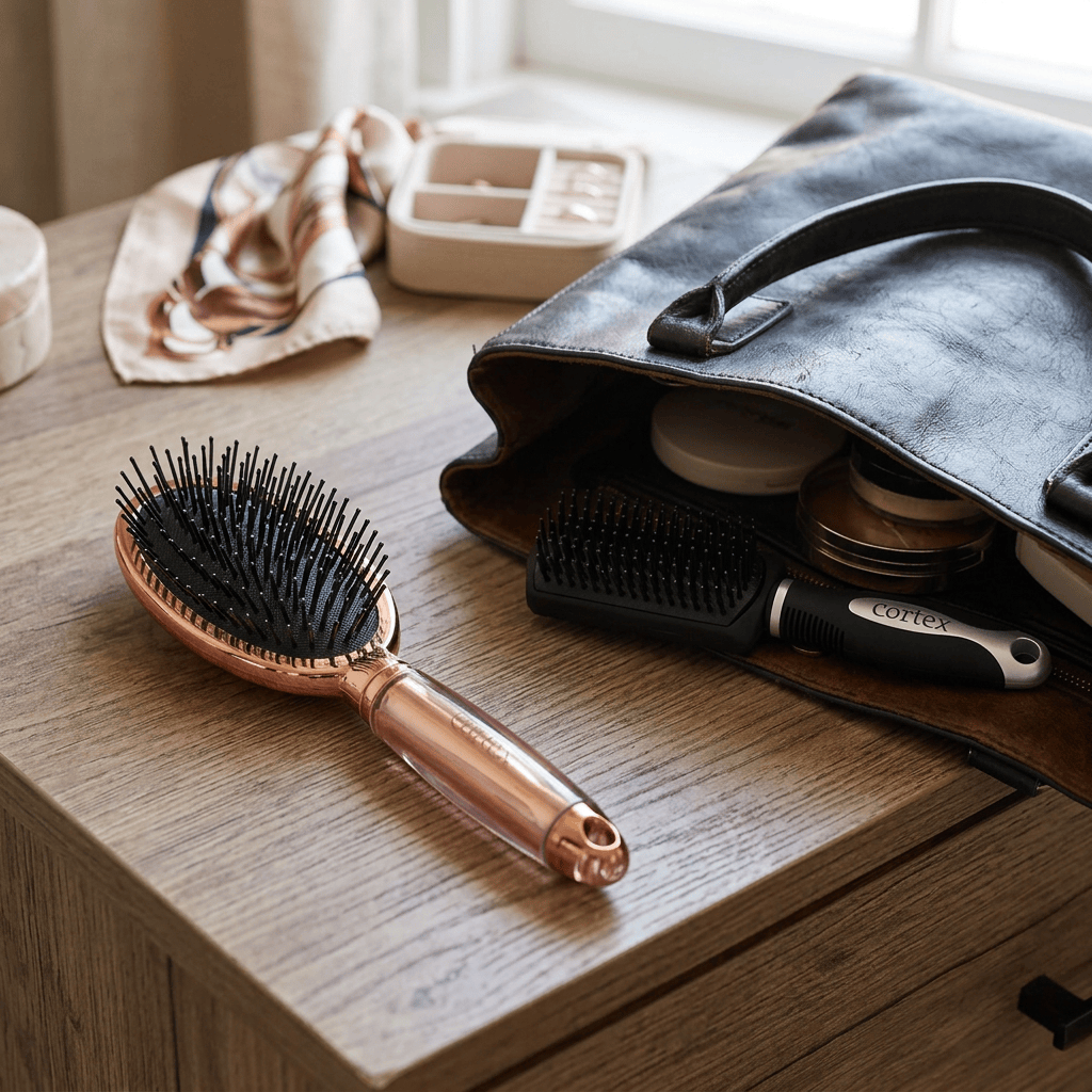 Cortex Rose Gold Paddle Brush Duo