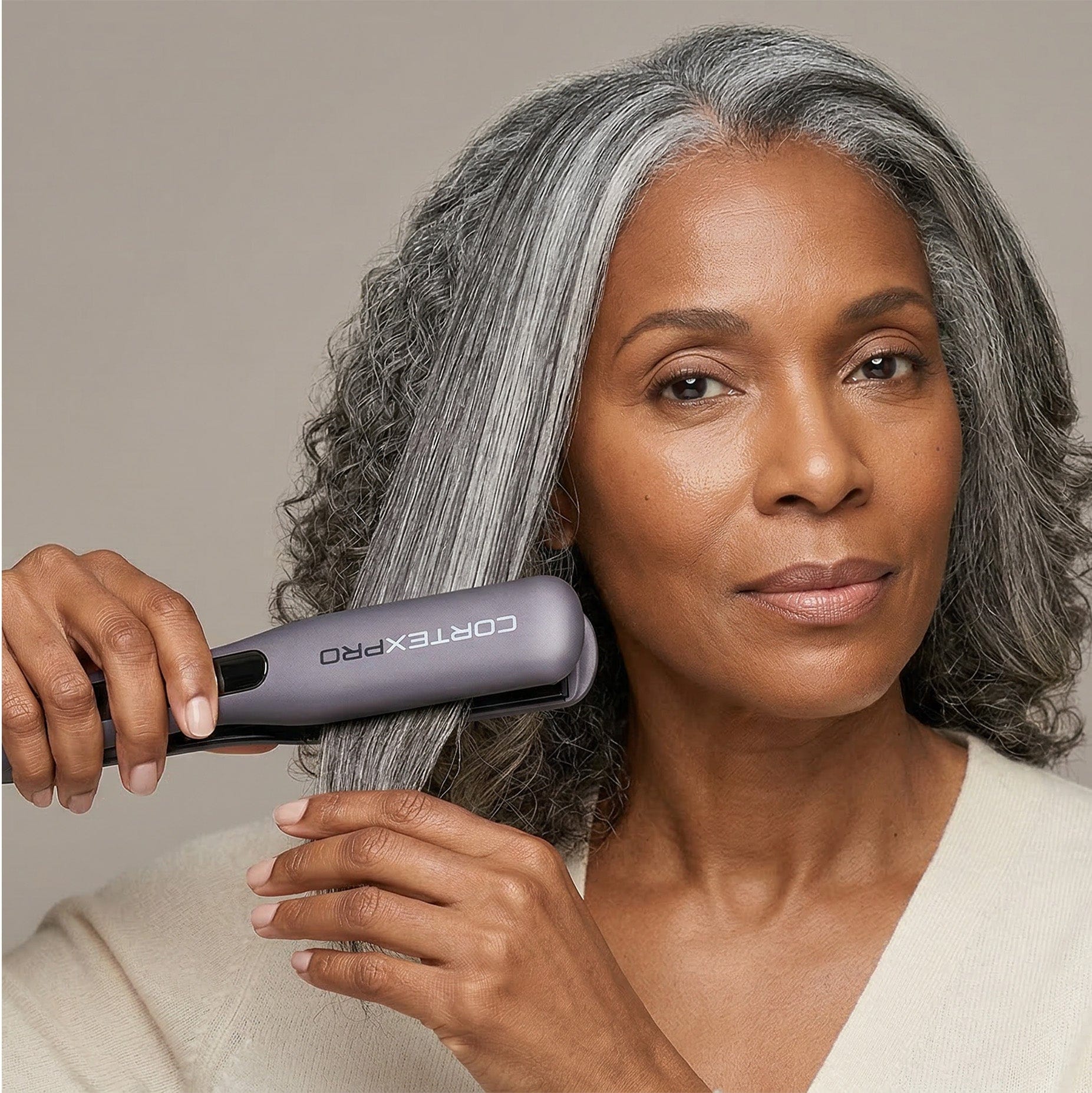 cortexpro Pro Flat Iron | One-Pass Digital Heat Tourmaline Ceramic Plates with Carrying Case