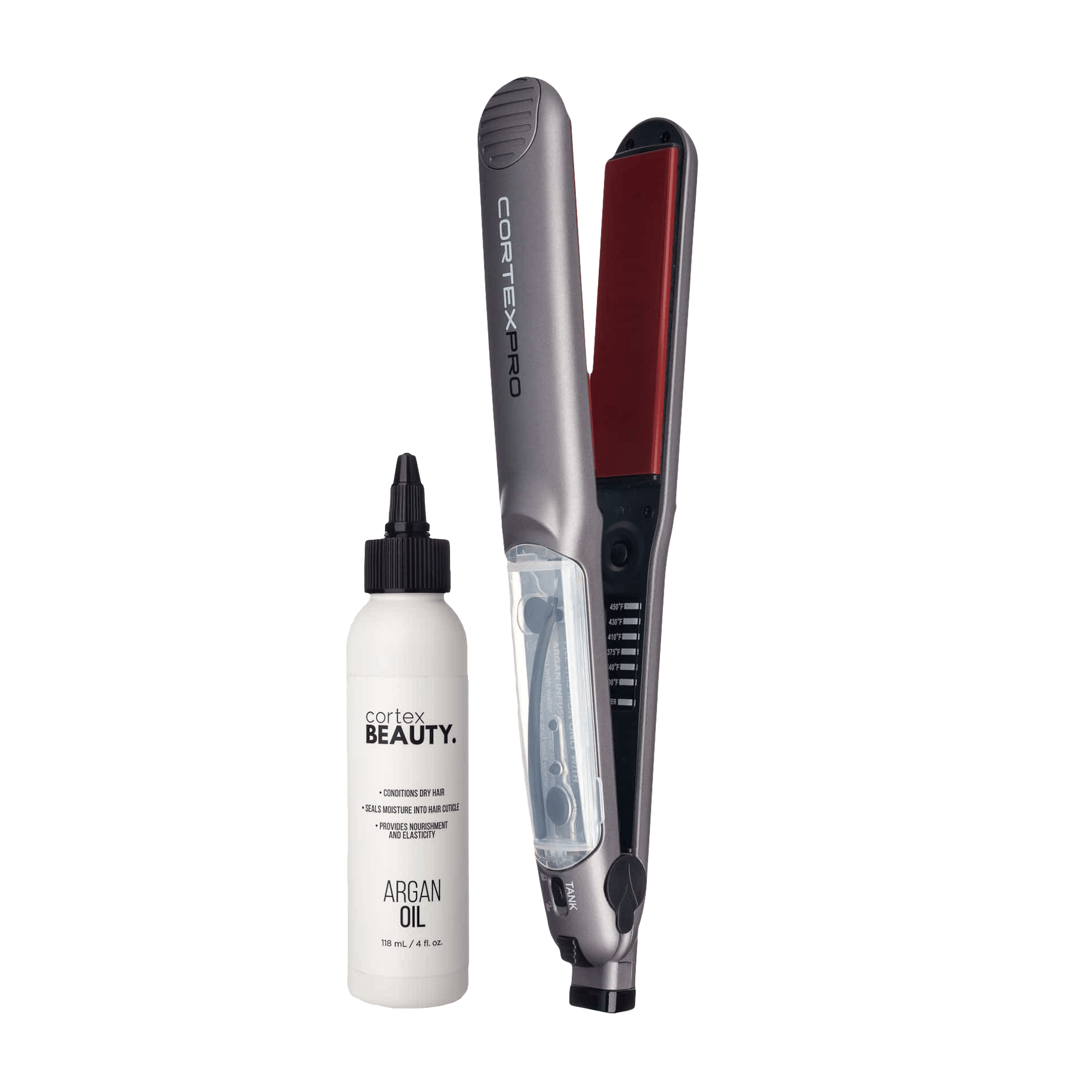 CortexPro ProSteamer | 1.25" Thermolon Argan Infusion Vapor Flat Iron