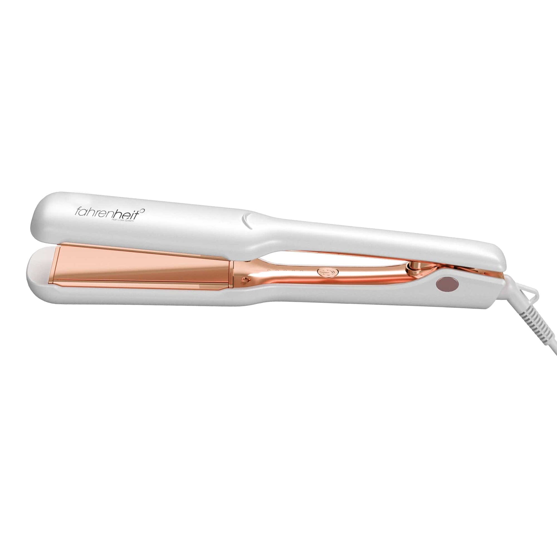 Fahrenheit° White/Rose Gold MegaPlate | Professional 1.75” Wide Plate Flat Iron