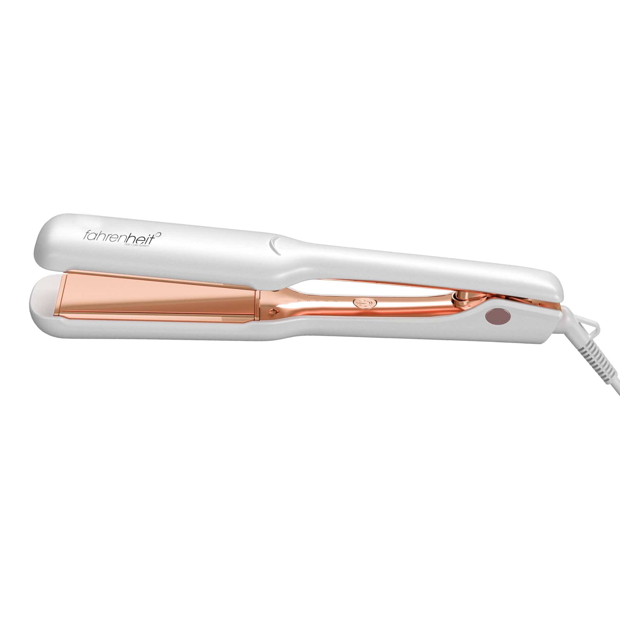Fahrenheit° White/Rose Gold MegaPlate | Professional 1.75” Wide Plate Flat Iron