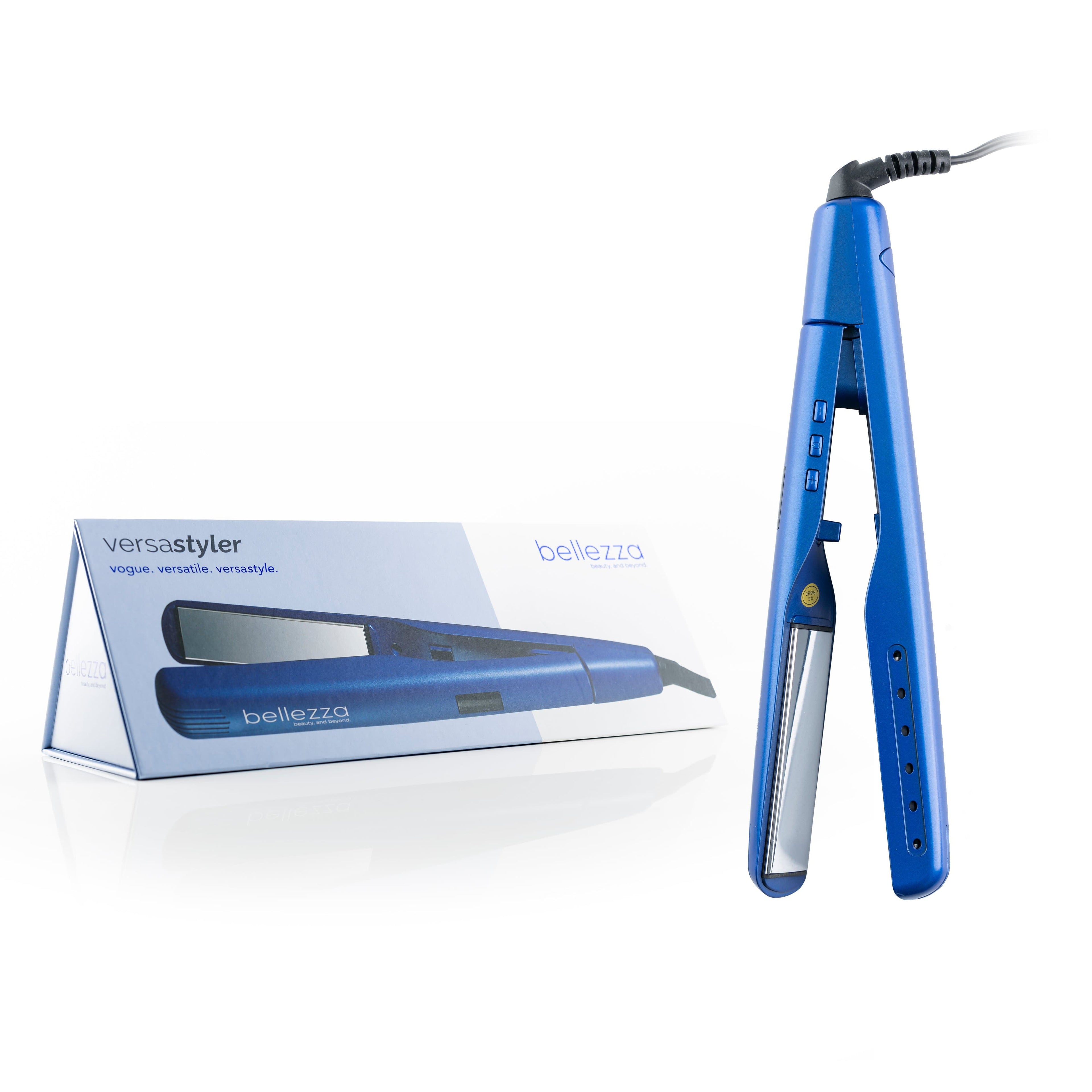 Bellezza Royal Blue The Complete 2-in-1  Digital Iron - Straighten, Flip, &amp; Curl without Changing Tools