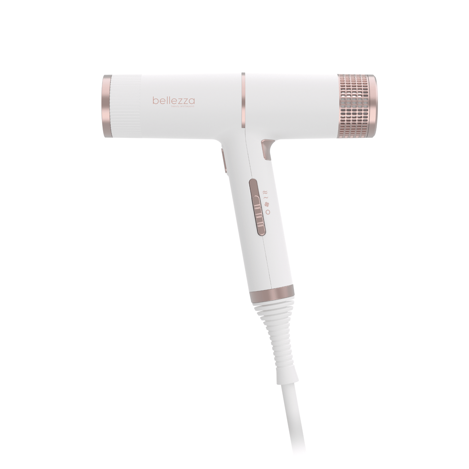 Bellezza White with Rose Gold Ionic Beauty -Blue Ionic Technology for Pro Performance Drying