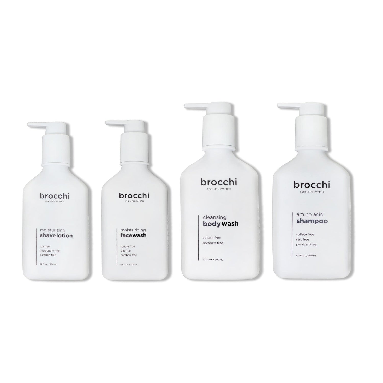 Brocchi 4-Piece Wet Set | Shampoo, Body Wash, Face Wash, &amp; Shave Lotion Bundle