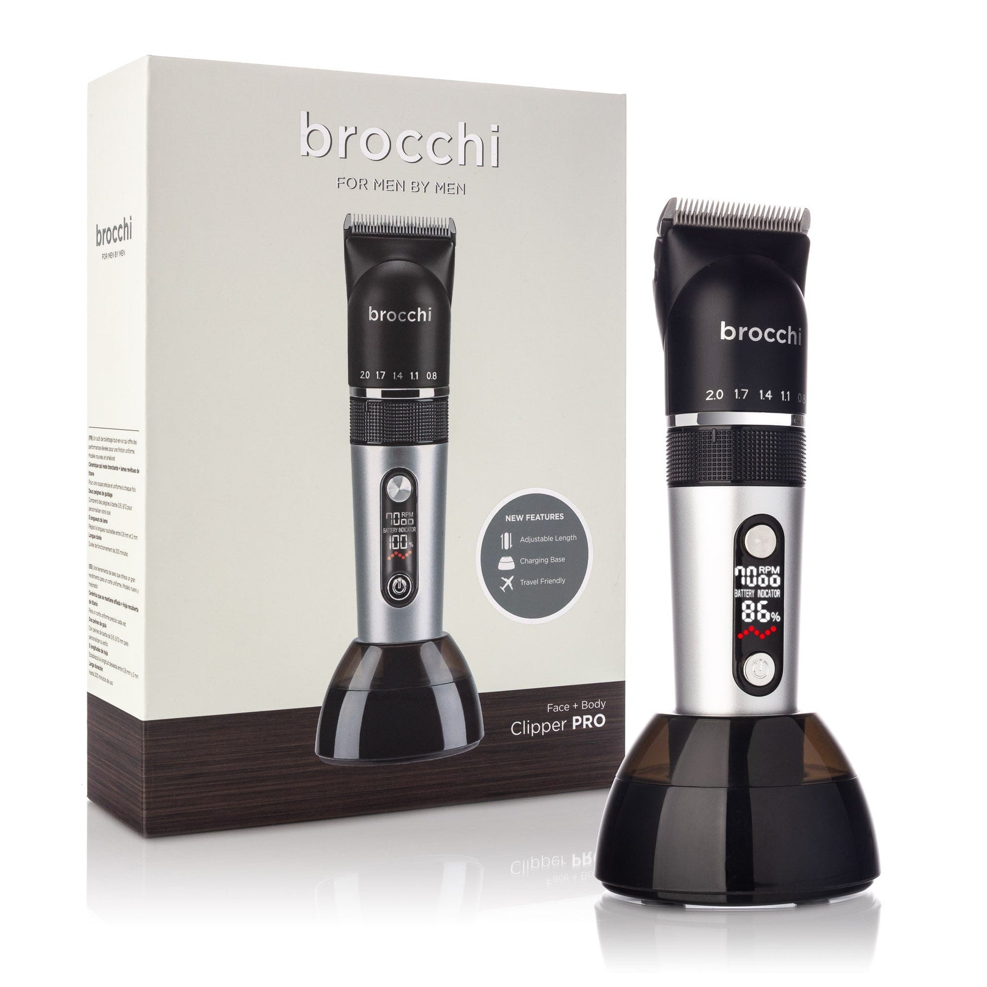 Brocchi Clipper Pro - Digital Face and Body Hair Trimmer