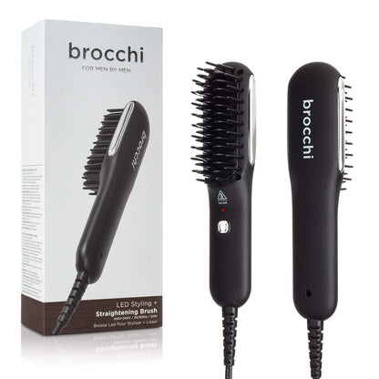 Brocchi LED Styling Straightening Brush for Men