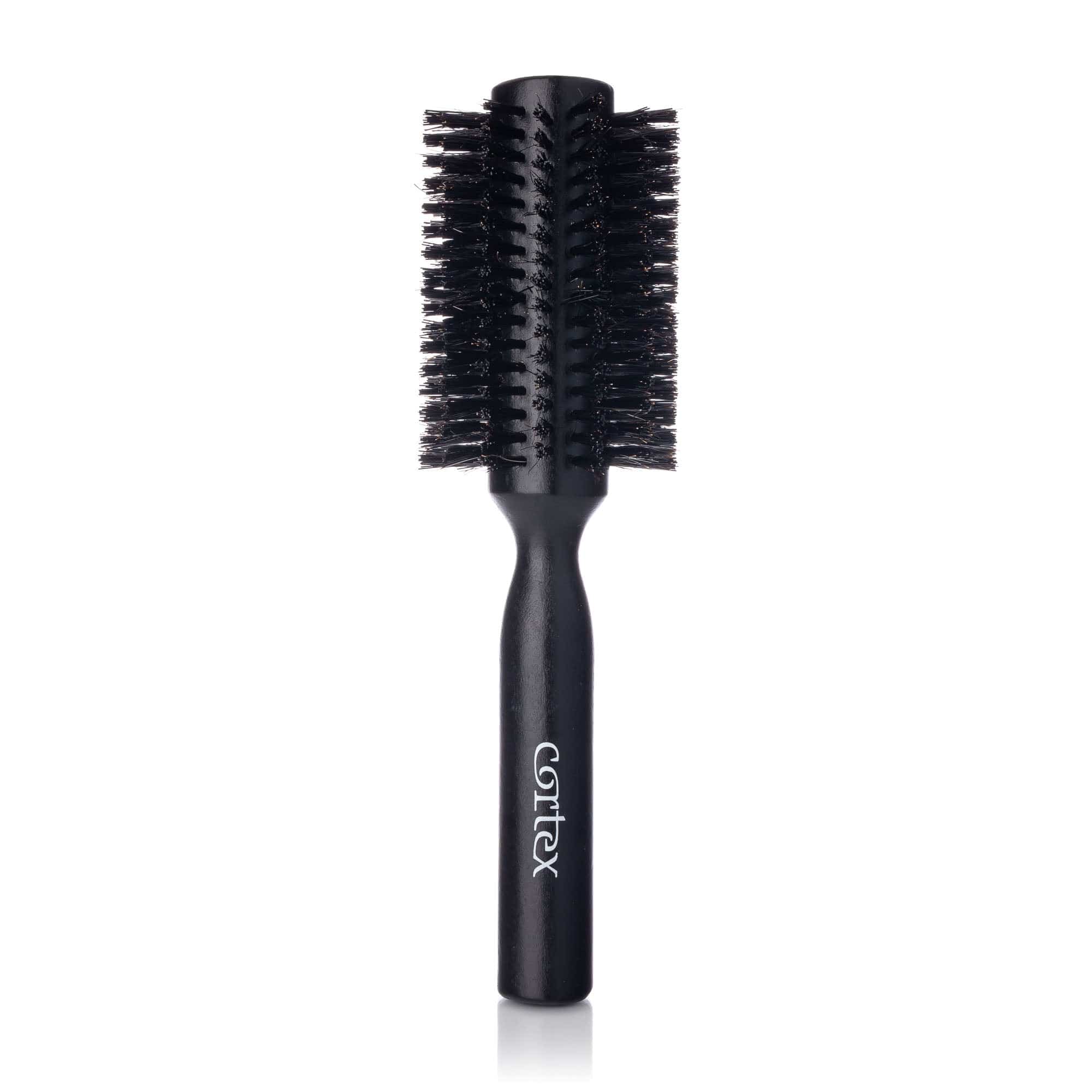 Round brush natural clearance hair