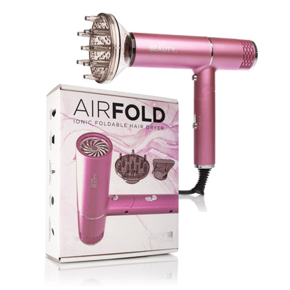 Cortex Beauty Blush Pink AirFold - Ionic Foldable Dryer  + Nozzle and Diffuser