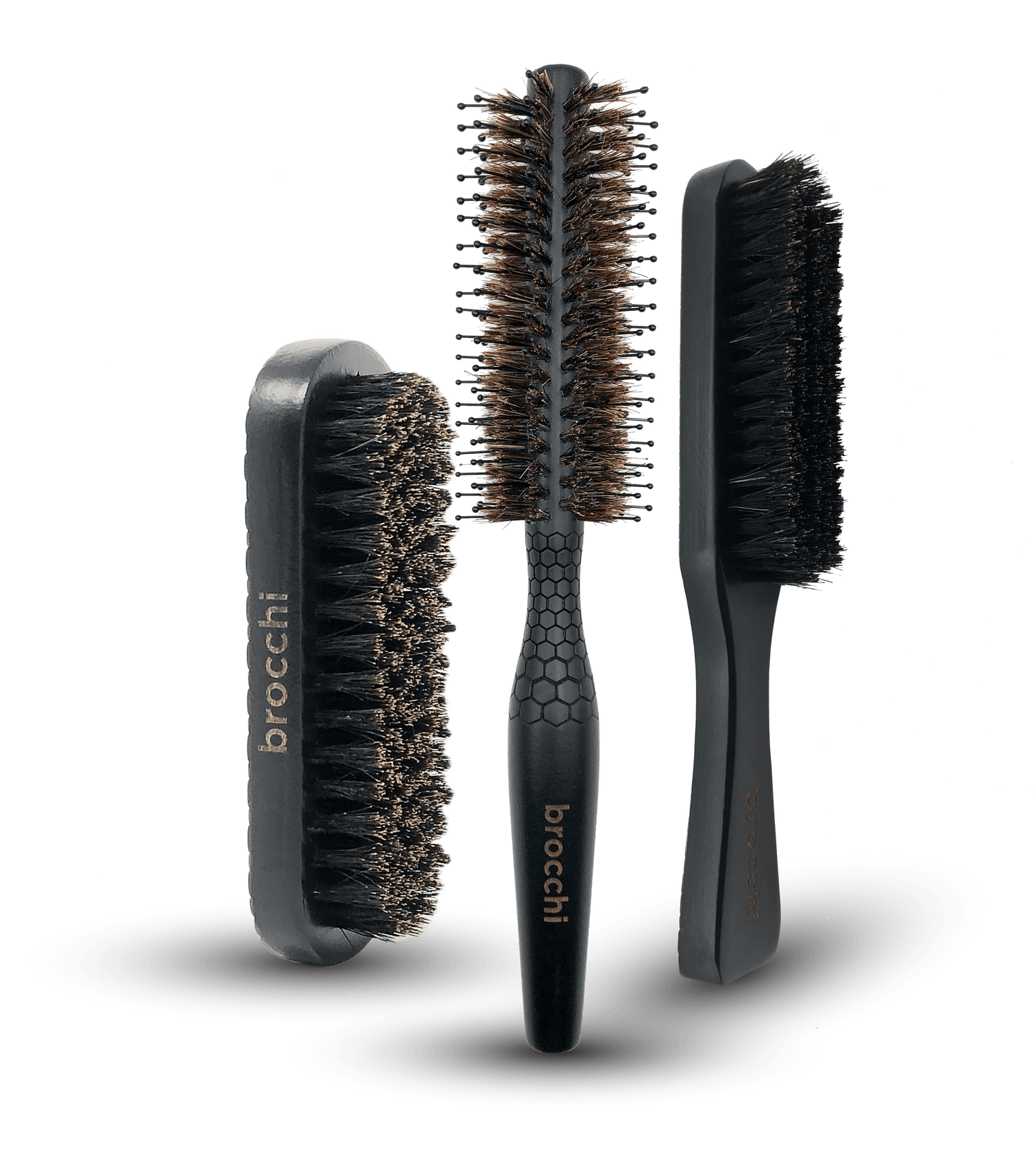 Cortex Beauty Brocchi Beard Brush, Styling Brush, &amp; Polishing Brush Bundle