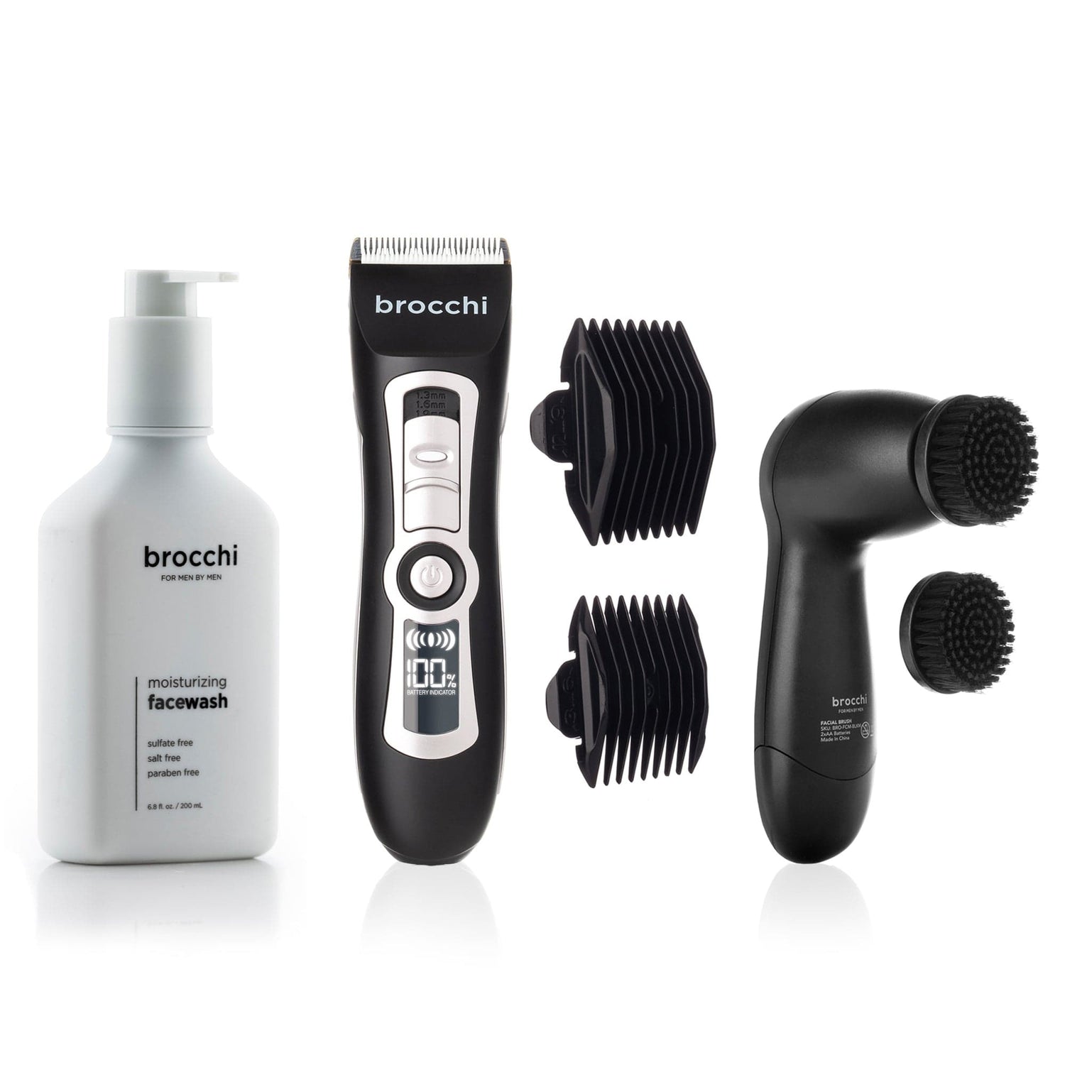 Cortex Beauty Digital Trimmer, Face Brush &amp; Moisturizing Face Wash Set
