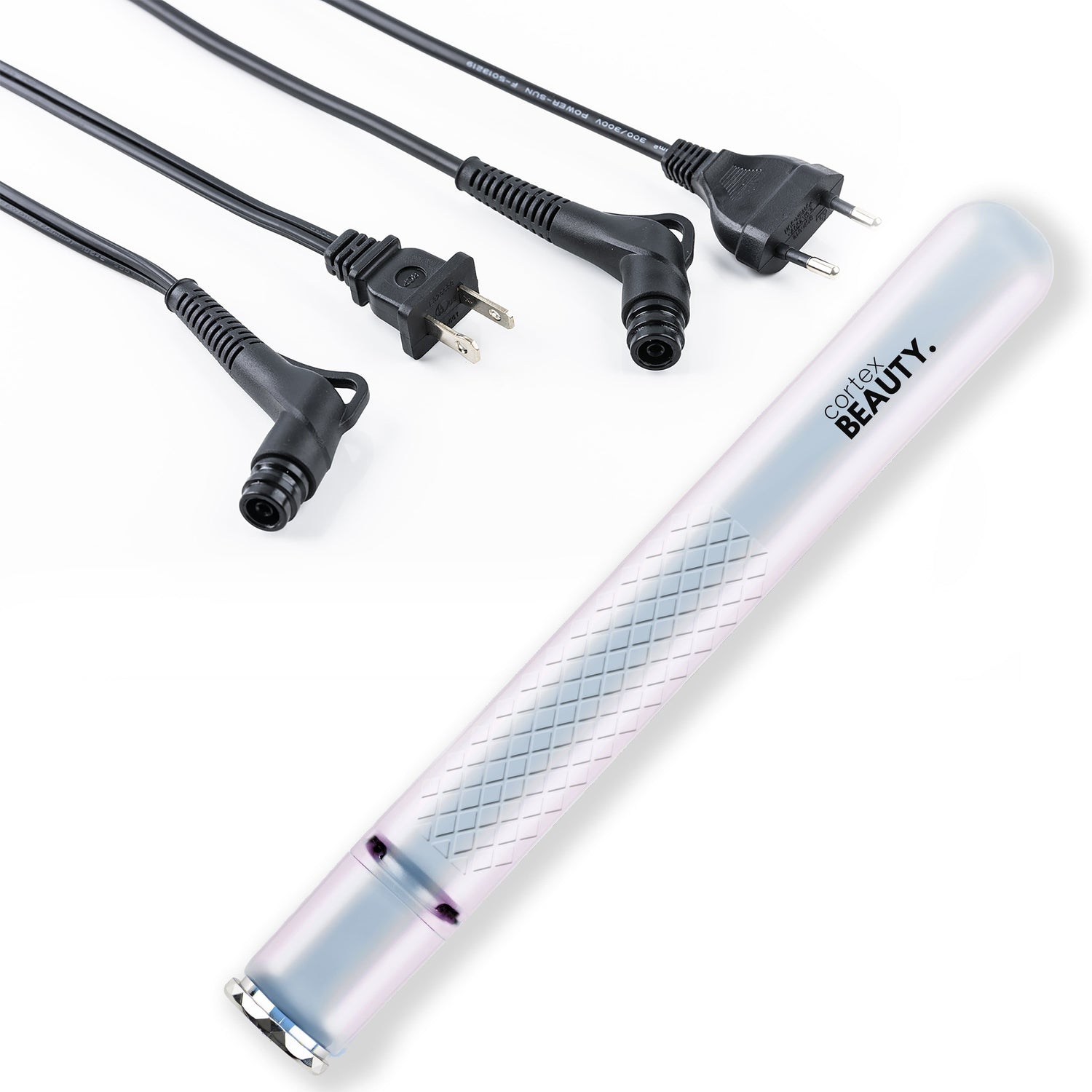 Cortex Beauty Iridescent Travel Perfect SWITCH Professional Interchangeable Cord Flat Iron - USA &amp; Euro Plug Cord