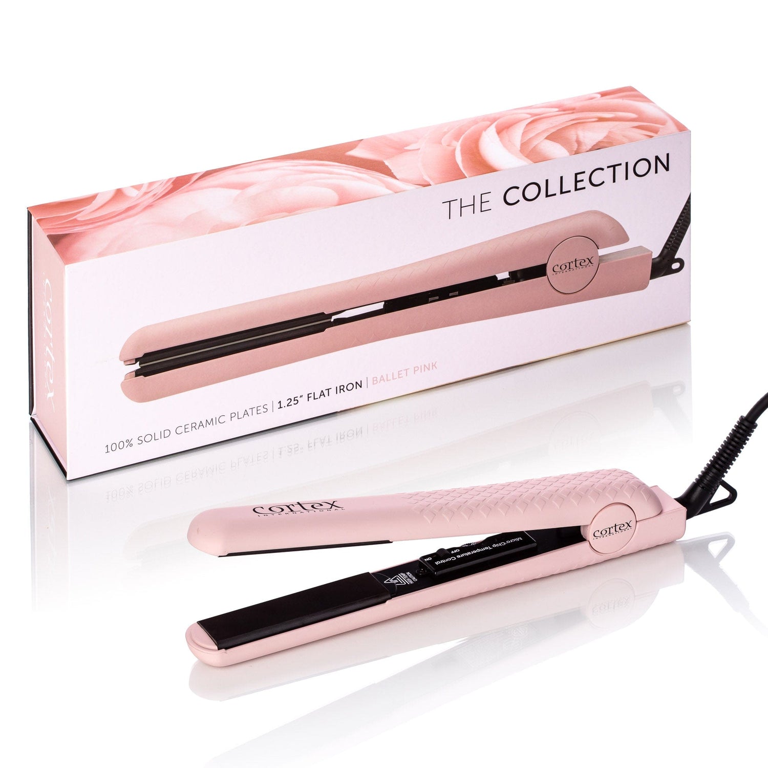Cortex Beauty The Collection - 1.25&quot; 100% Solid Ceramic Ionic &amp; Far-Infrared Technology Flat Iron