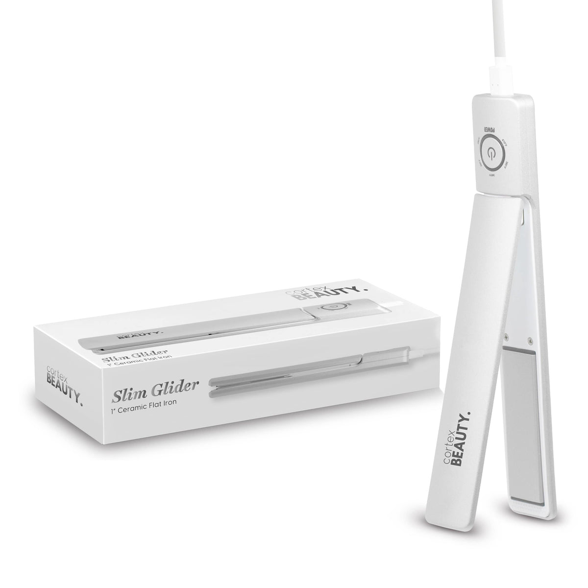 Cortex Beauty Travel Friendly SLIM GLIDER - 1" Ceramic Coated Flat Iron