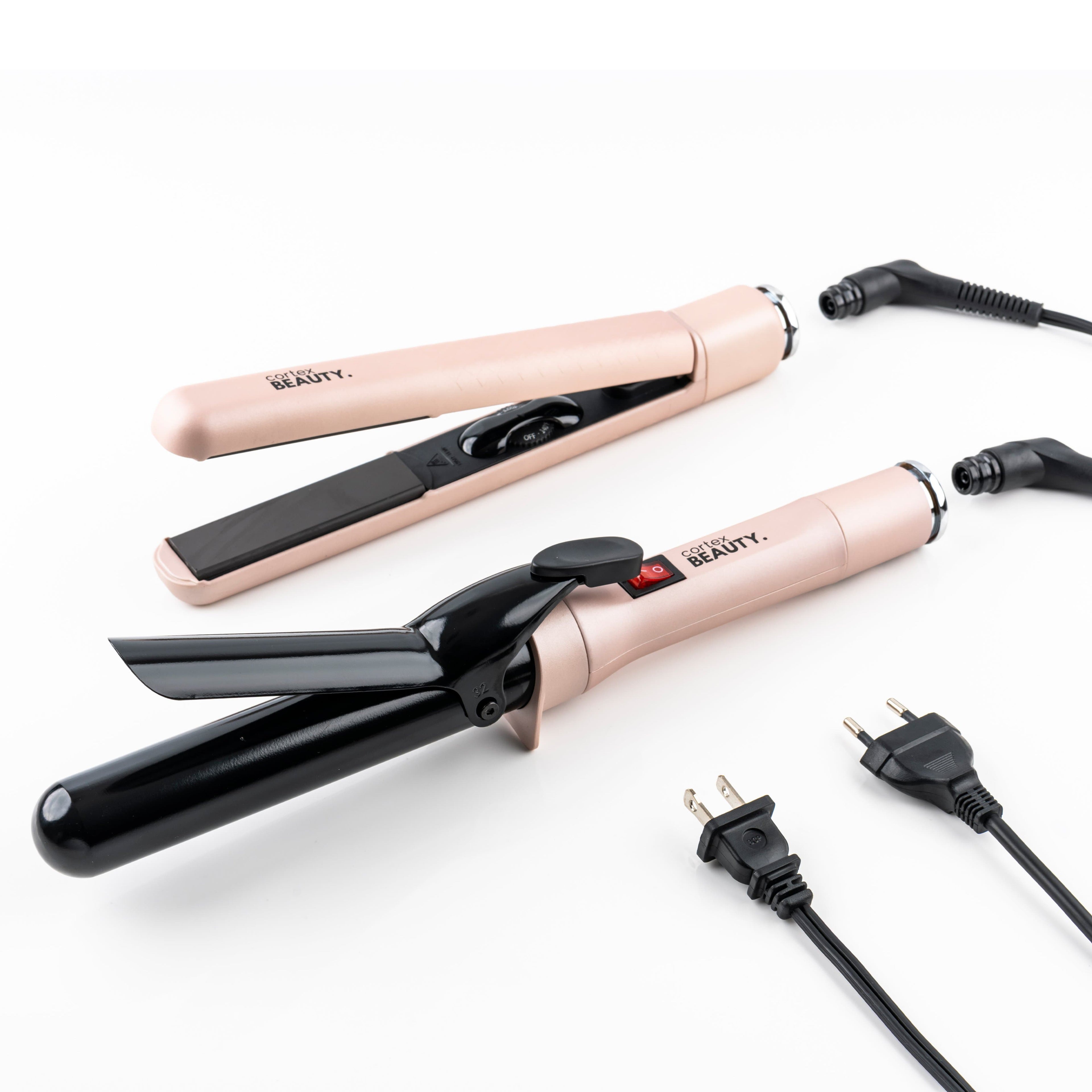 Cortex Beauty Travel Perfect SWITCH Straight &amp; Curl Interchangeable Cord Set - USA &amp; Euro Cords