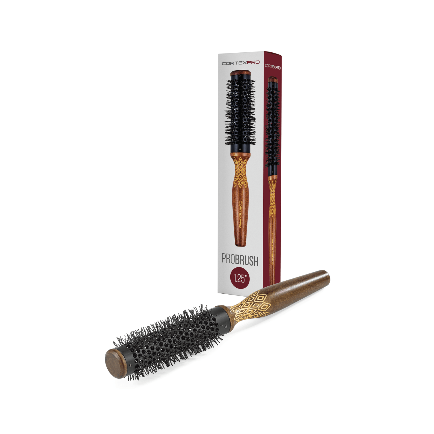 CortexPro 1.25&quot; Thermal Heat Activated Round Brush – Bristles Heat to 140F and change color when exposed to heat
