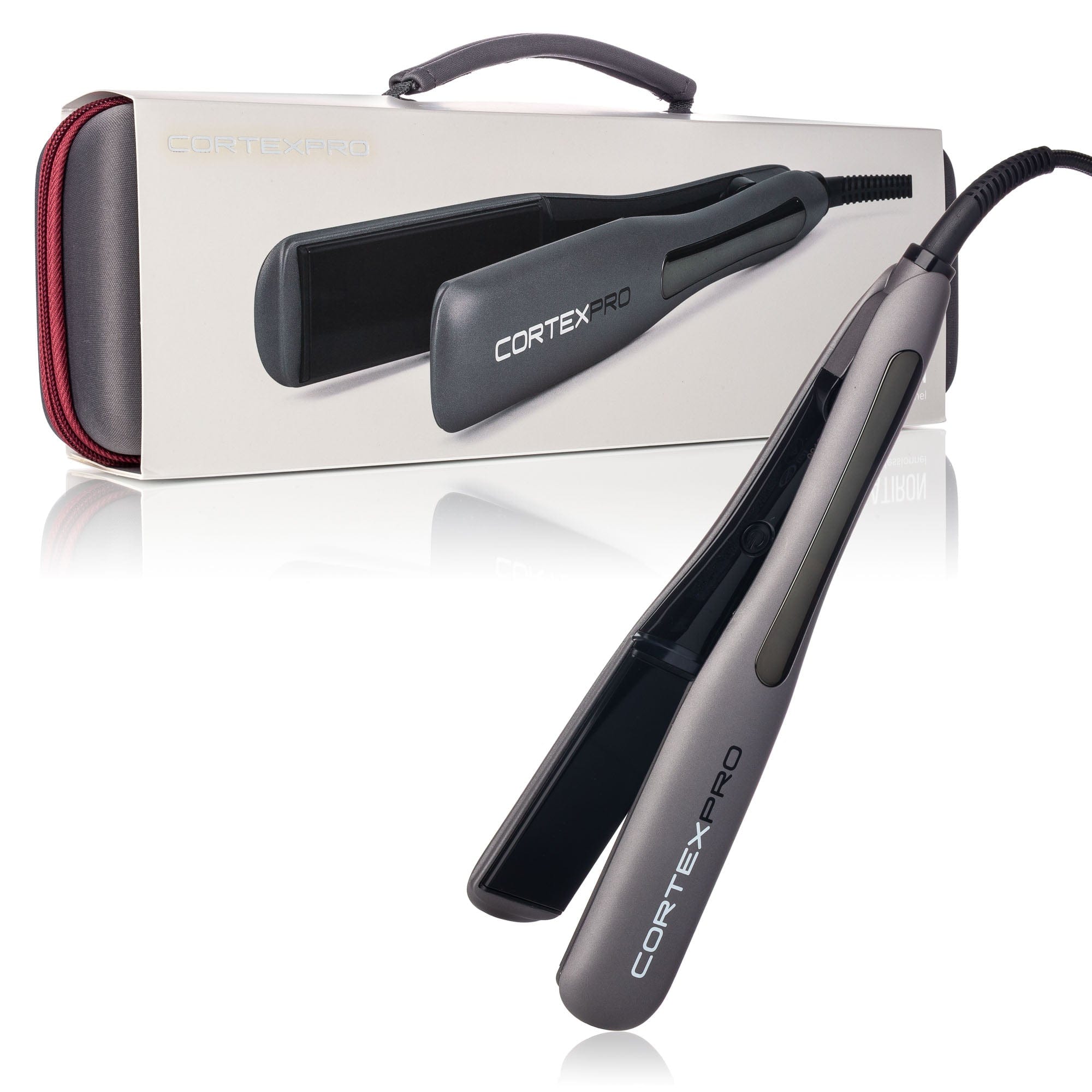 cortexpro 1.5" ProFlatiron - One-Pass Digital Heat Tourmaline Ceramic Plates with Carrying Case