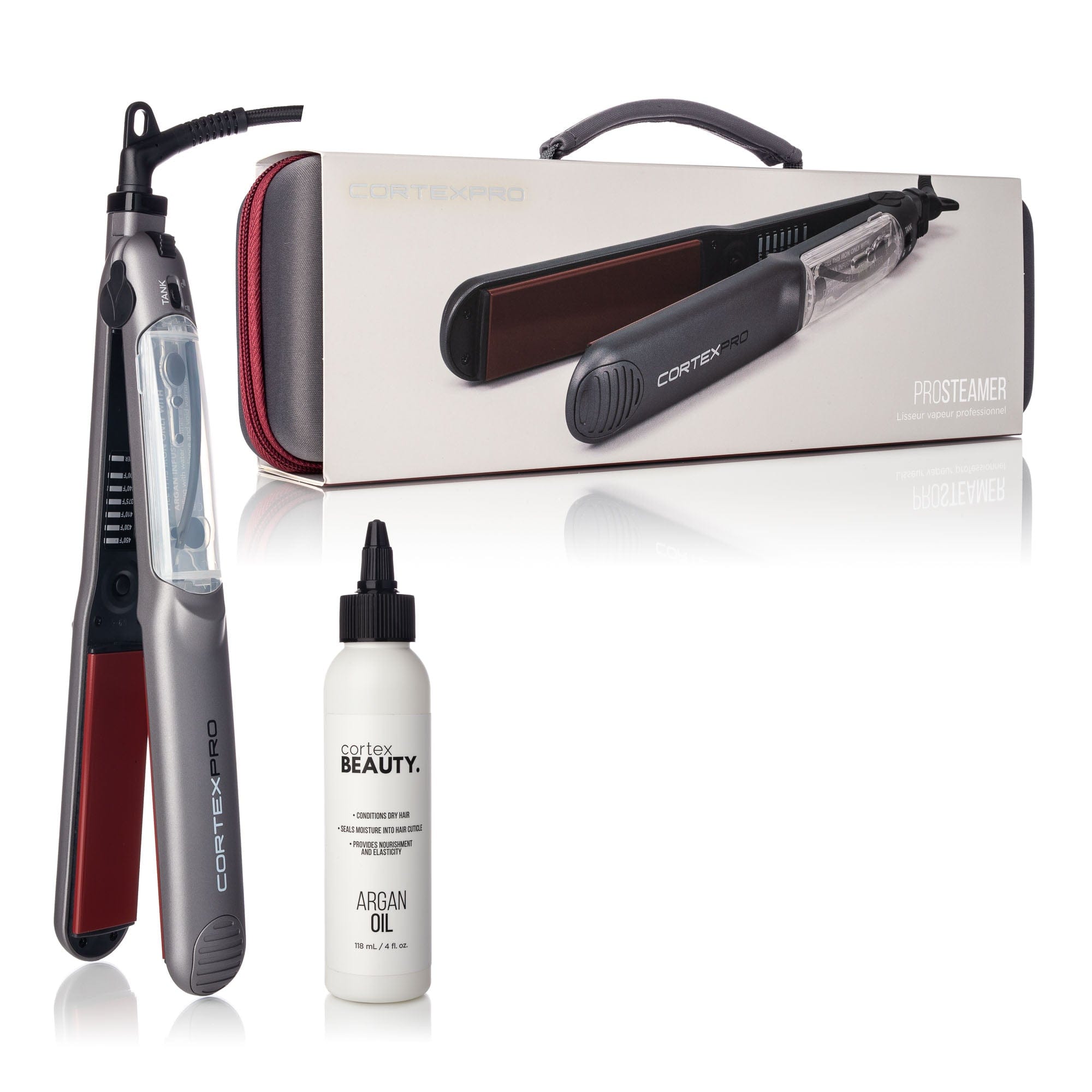 Argan infused 2025 professional steam straightener