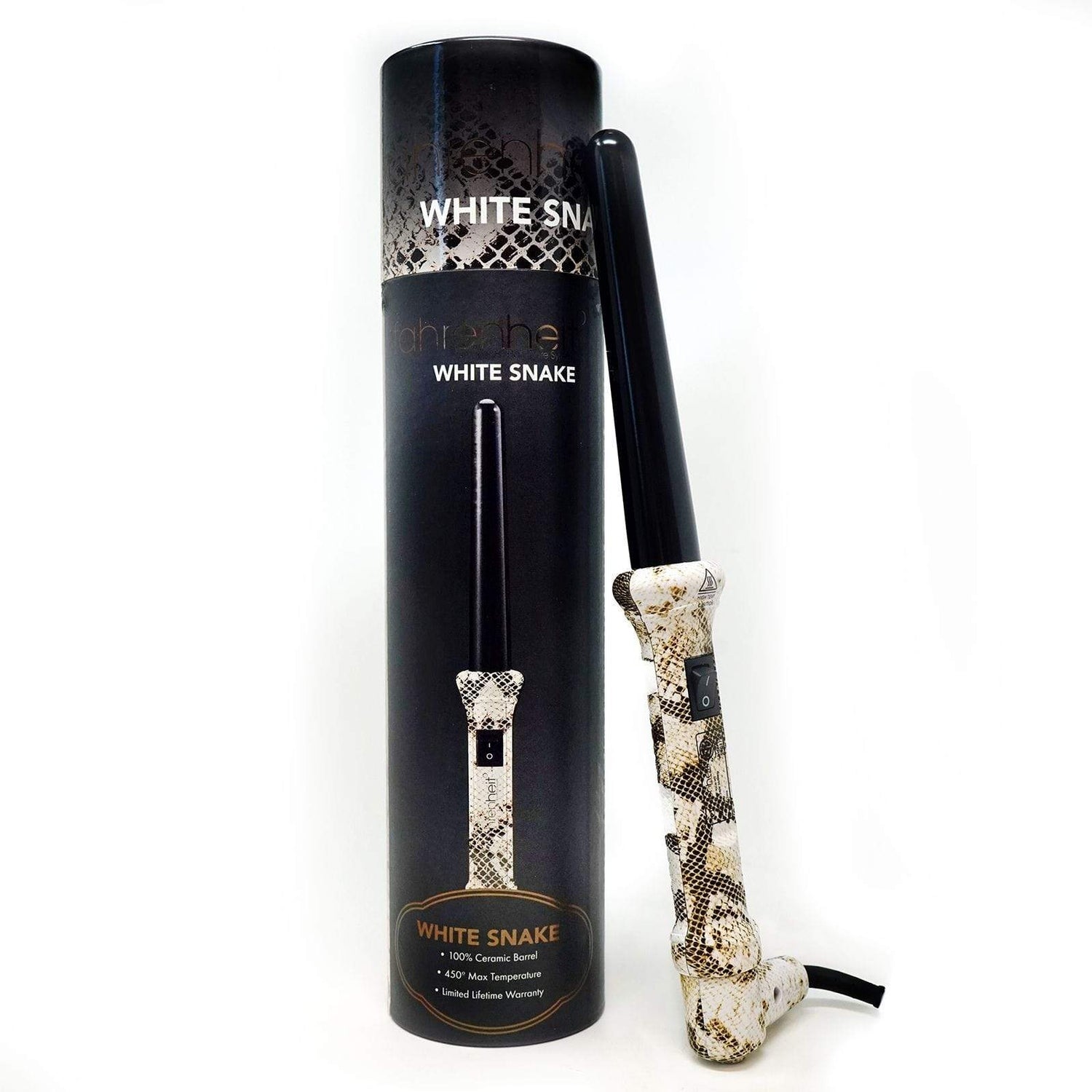 Fahrenheit° White Snake 1&quot; Curling Wand | Ceramic | Animal Print Collection