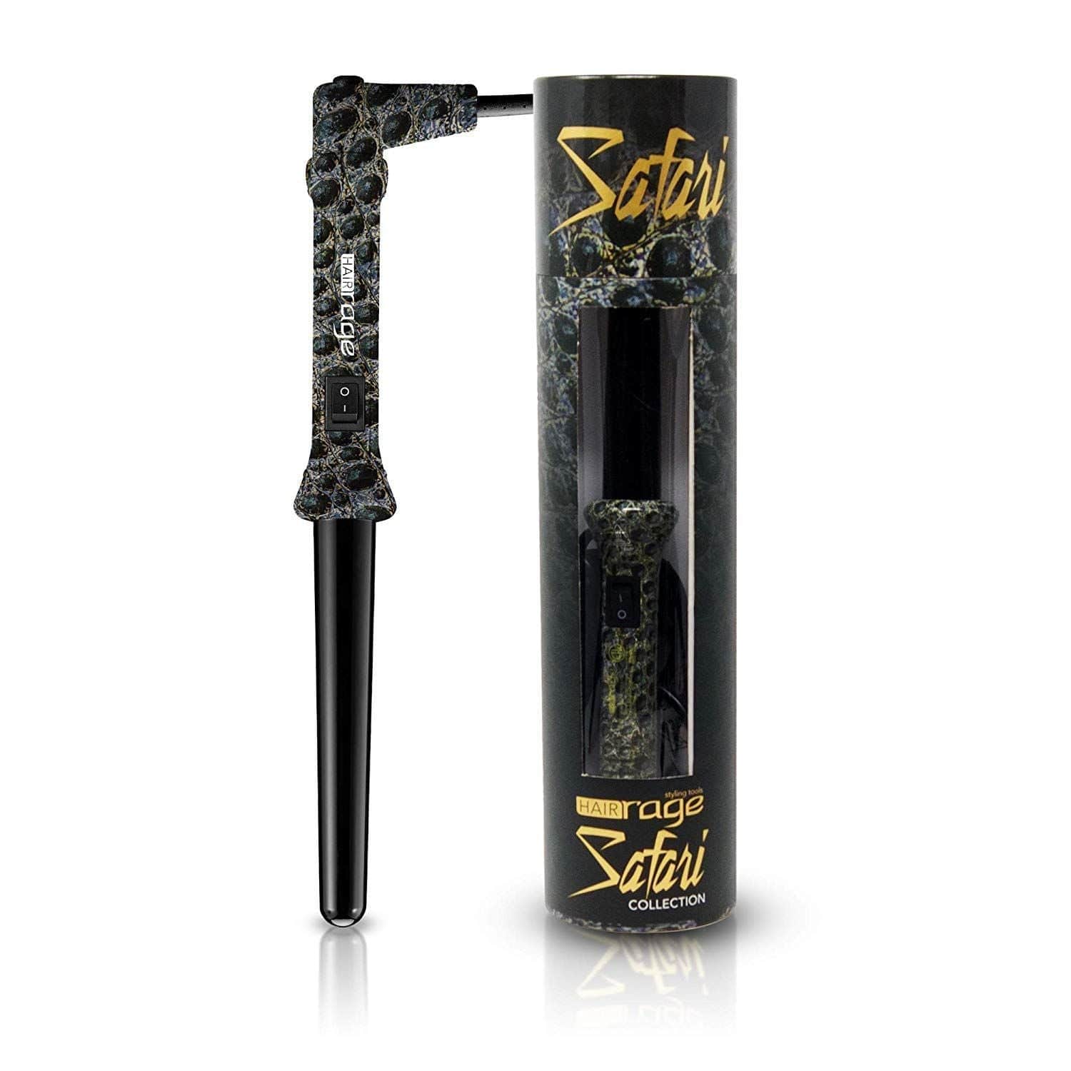 Hair Rage Safari Collection 1" Tourmaline Infused Ceramic Barrel Curling Wand